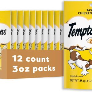 Crunchy and Soft Cat Treats, Tasty Chicken Flavor, 3 oz. Pouch (Pack of 12)