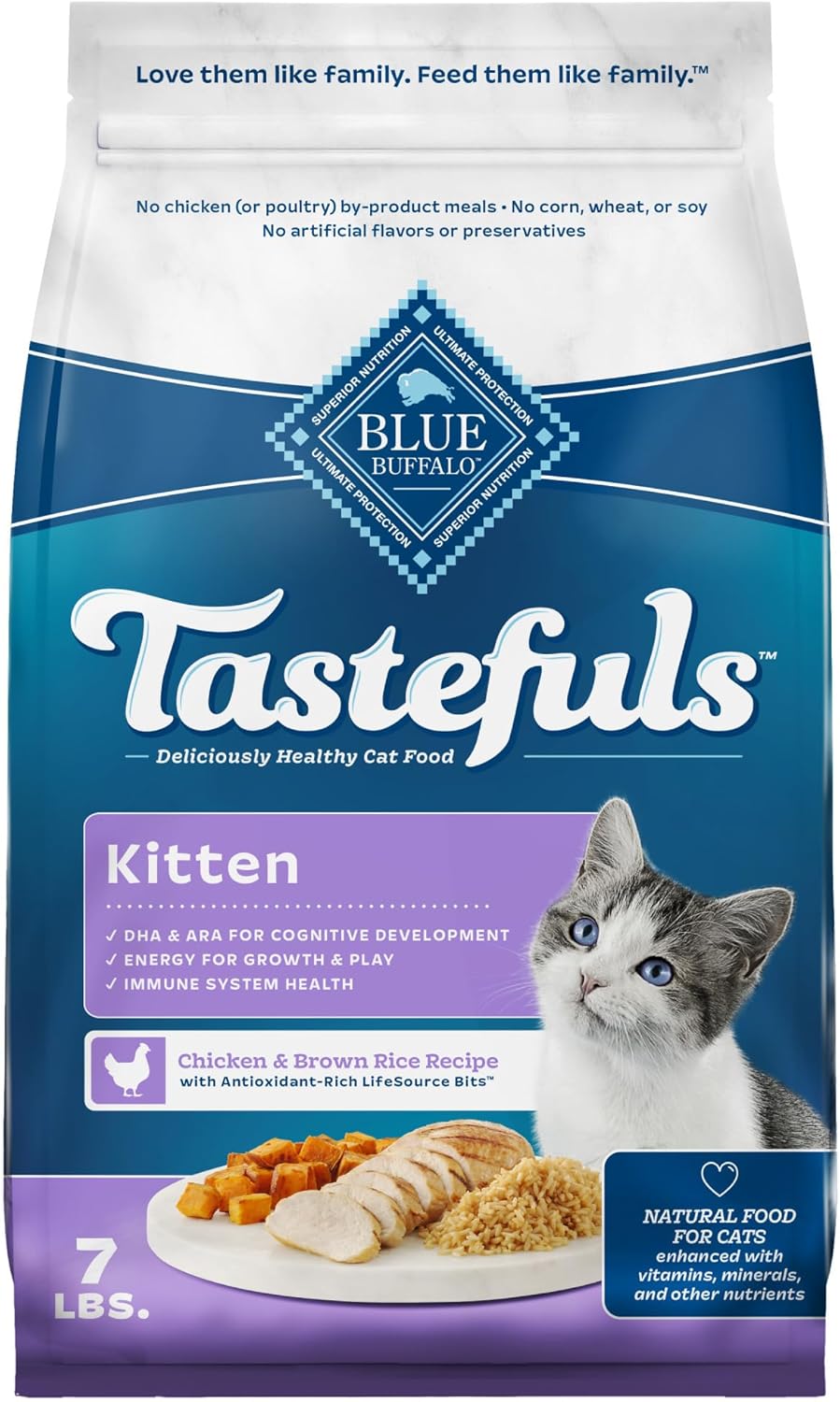 Tastefuls Kitten Food With DHA Dry Cat Food 3-lb