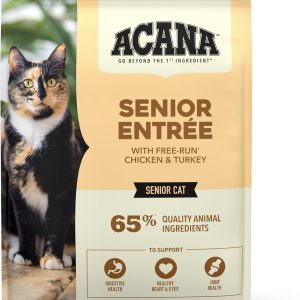 Dry Cat Food for Seniors Senior Entrée Chicken Turkey and Duck 10lb Bag