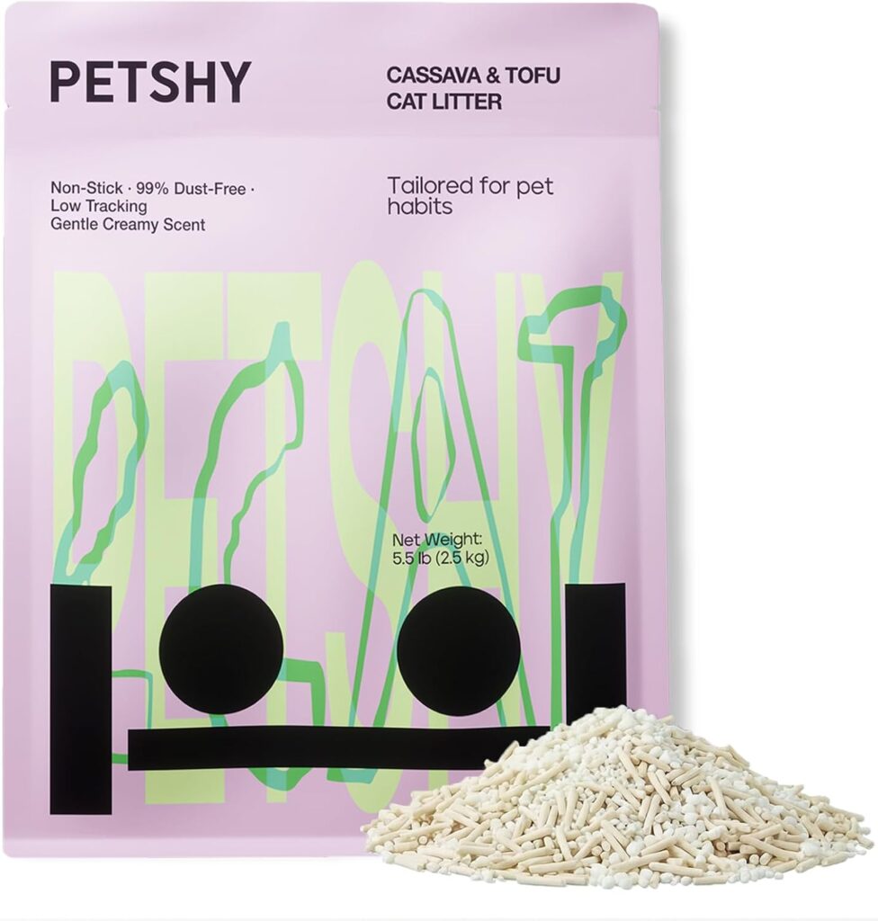 Cassava & Tofu Mixed Cat Litter - Plant-Based & Natural Ingredients, Non-Stick, Fast Clumping, 99% Dust Free for Litter Box - Scented, 5.5lb